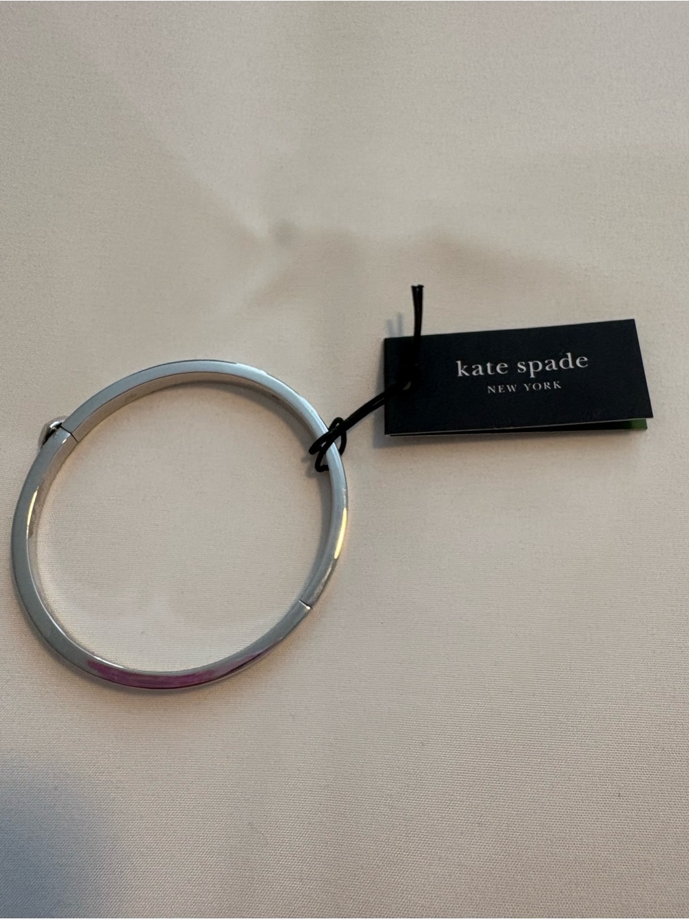 kate spade Silver Tone Spade Accent Bangle